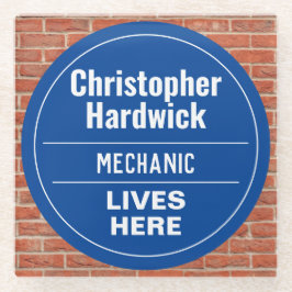 Fun Mechanic Wall Plaque Style Glass Untersetzer