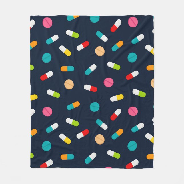 Fun Medical Nurse Pillen Muster Vlies Decke (Vorderseite)