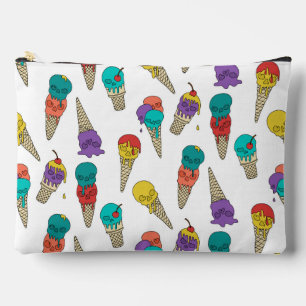 Fun Melty Summer Goth Skull Ice Creme Juwel weiß Zubehörtasche