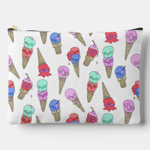 Fun Melty Summer Goth Skull Ice Creme Pastellweiß Zubehörtasche