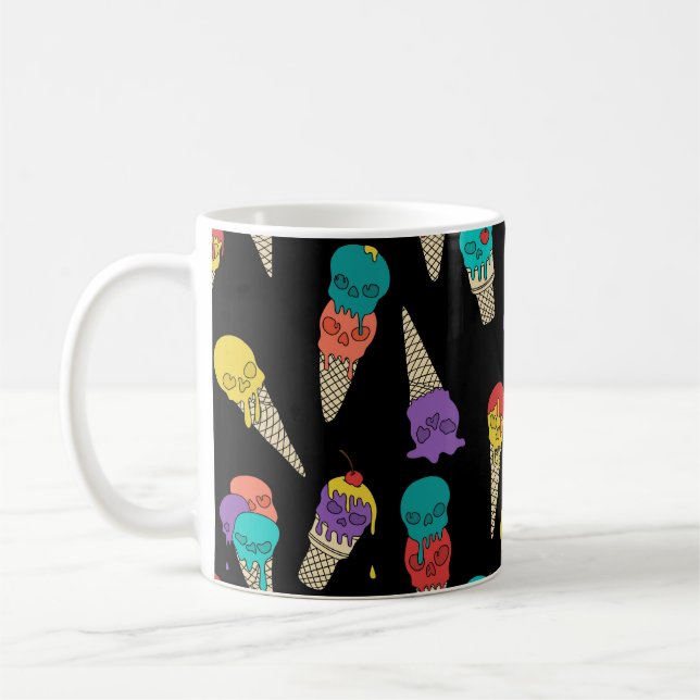 Fun Melty Summer Goth Skull Ice Schmuck schwarz Kaffeetasse (Links)
