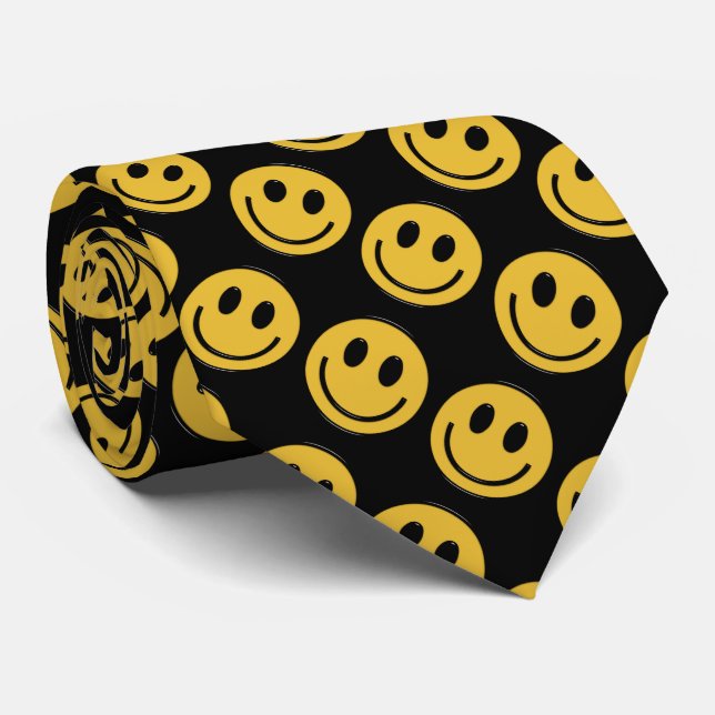Fun Mens face à la cravate noire motif (Roulé)