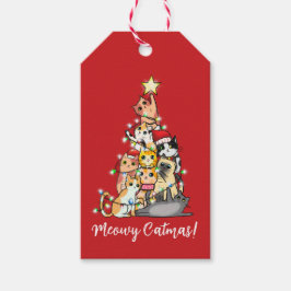 Fun Meowy Catmas Katzen Weihnachtsbaum Custom Geschenkanhänger