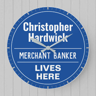 Fun Merchant Banker Wall Plaque Stil Große Wanduhr