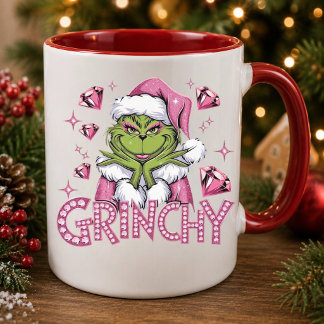Fun "Merry Grinchmas" coffee mug