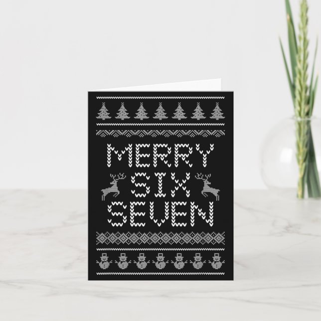 Fun Merry Six Seven 6 7 Meme Design Christmas Humo Karte (Vorderseite)