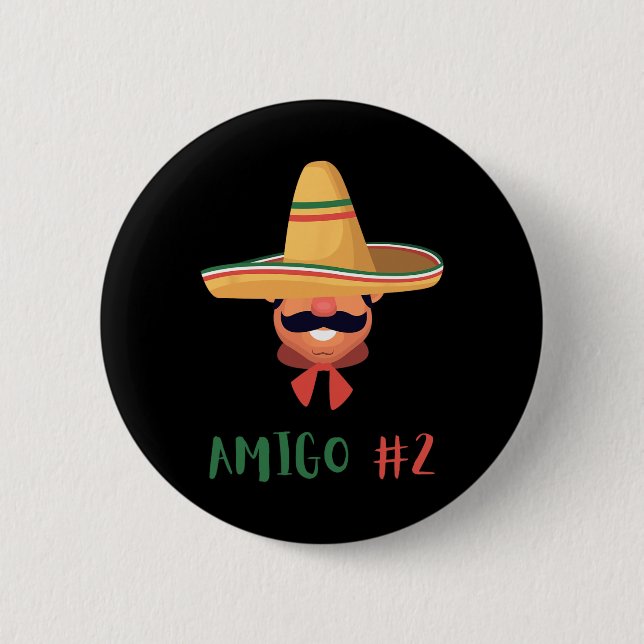Fun Mexican Amigo #2 Group Matching Diy Halloween Button (Vorderseite)
