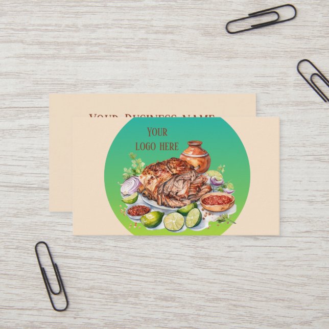 Fun Mexican food add text  Visitenkarte (Vorderseite/Rückseite Beispiel)