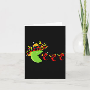 Fun Mexican Sombrero Eating Hot Pepper Skulls Cinc Karte
