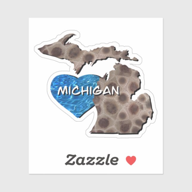 Fun Michigan großer Staat Petoskey Stein Aufkleber (Blatt)