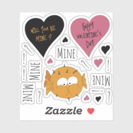 Fun Mine Mine Mini Bergsee Valentine Puffer Thema Aufkleber