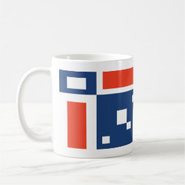 Fun Mod Geometric in Rot, Weiß und Blau Kaffeetasse