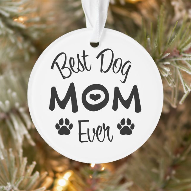 Fun Modern Best Hund Mama Foto Ornament (Baum)