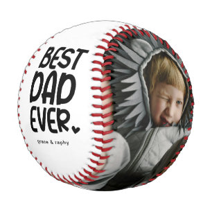 Fun Modern 'BEST VATER EVER' 2 Foto Baseball