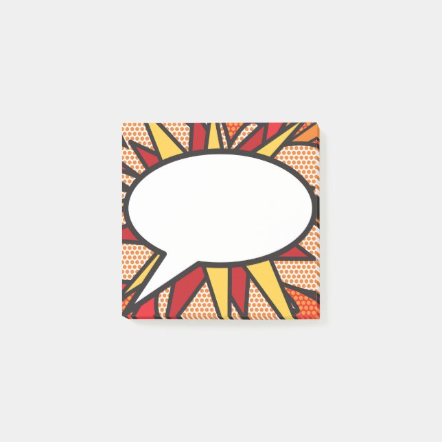 Fun Modern Comic Book Speech Bubble Post-it Klebezettel (Vorderseite)
