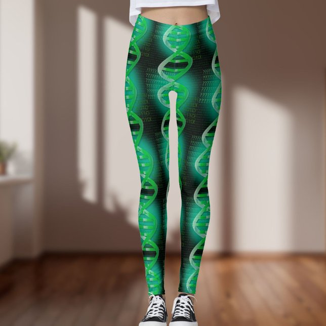 Fun Modern DNA Muster Green Medical Science Leggings (Fun Modern DNA Pattern Green Medical Science Leggings)