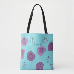 Fun Modern farbenfrohe Tea Tote Beutel Tasche