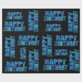 Fun Modern Happy Birthday Geschenkpapier