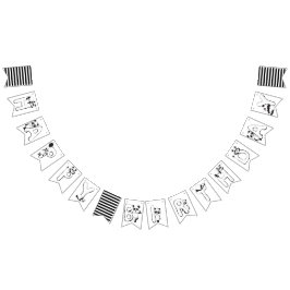Fun Modern Panda Kindergeburtstag Wimpelkette