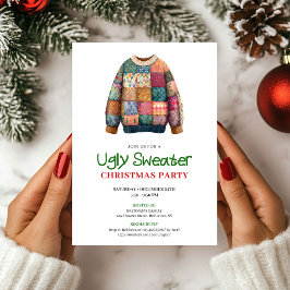 Fun Modern Ugly Sweater Christmas Invitation Einladung