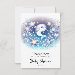 Fun Moderne Dolphin Baby Dusche Dankeskarte
