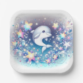 Fun Moderne Dolphin Baby Dusche Pappteller