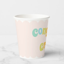 Fun Moderne farbenfrohe Glückwunsch Grad Pappbecher