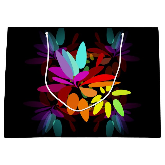 Fun Moderne Psychedelic Style Regenbogen Printwerb Große Geschenktüte (Vorderseite)