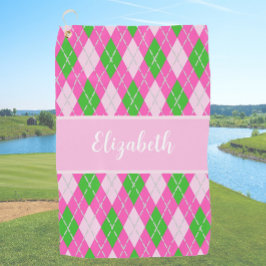 Fun Moderne rosa preppy Raute individuelle Name La Golfhandtuch