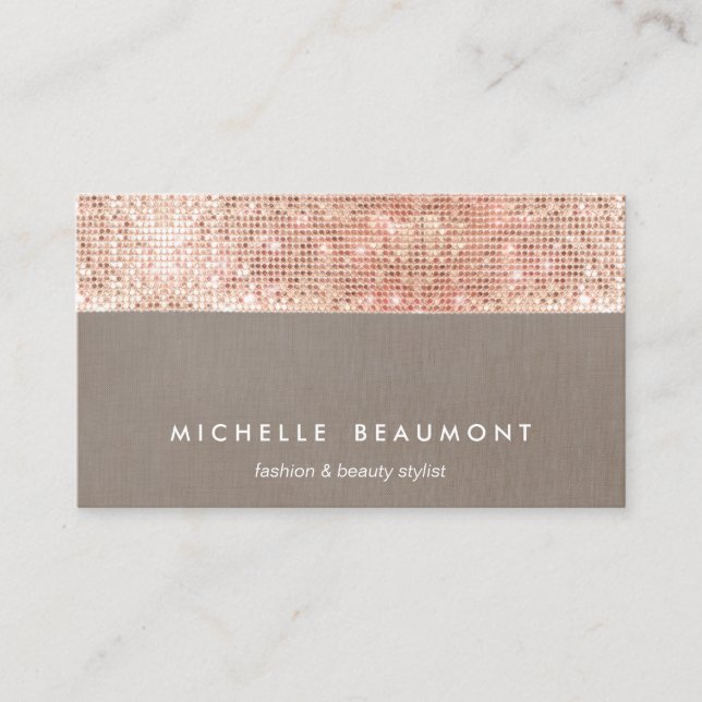 Fun Moderne Schönheit und Mode-Imitate Kupfer-Sequ Visitenkarte (Vorderseite)