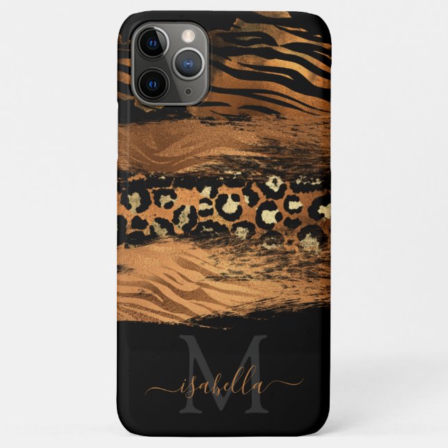 Fun Modernes Copper Glitzer Script Mit Monogramm Case-Mate iPhone Hülle (Rückseite)