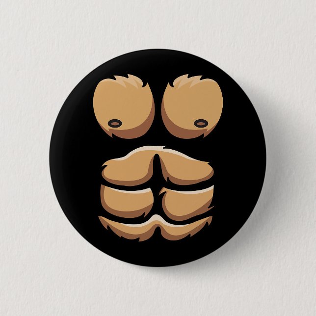 Fun Monkey Gorilla Brust Kostüm Halloween Button (Vorderseite)