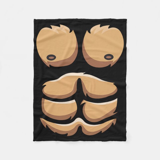 Fun Monkey Gorilla Brust Kostüm Halloween Fleecedecke (Vorderseite)