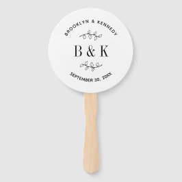 Fun Monogram Floral Botanical Wedle Name Fächer