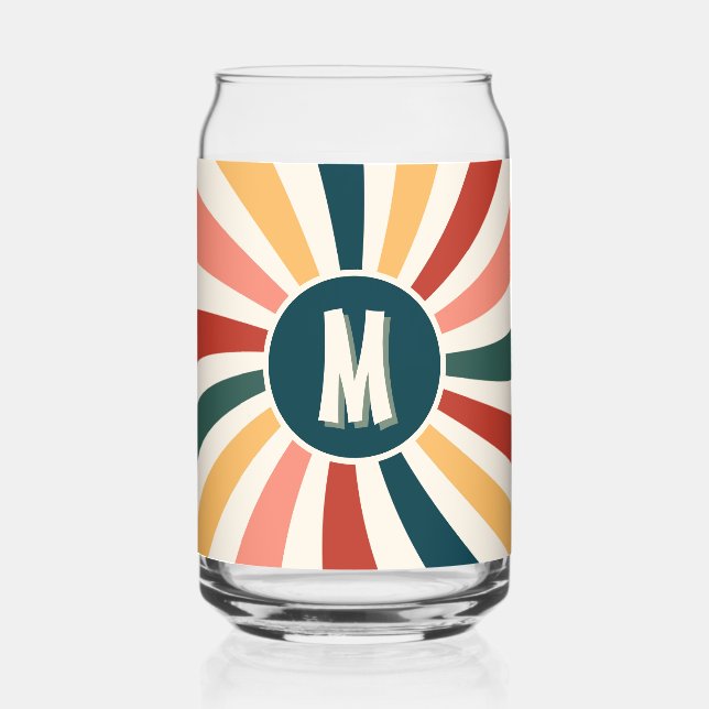 Fun Monogramme couleur Motif rétro (Recto)