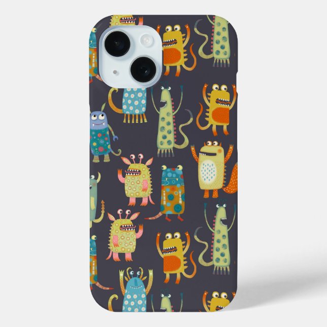 Fun Monsters Muster Case-Mate iPhone Hülle (Rückseite)