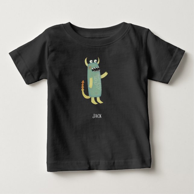 Fun Monsters Personalisiert Baby T-shirt (Vorderseite)