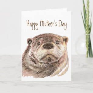 Fun Mother Day Custom Niedlich Otter Natur Wildlif Karte