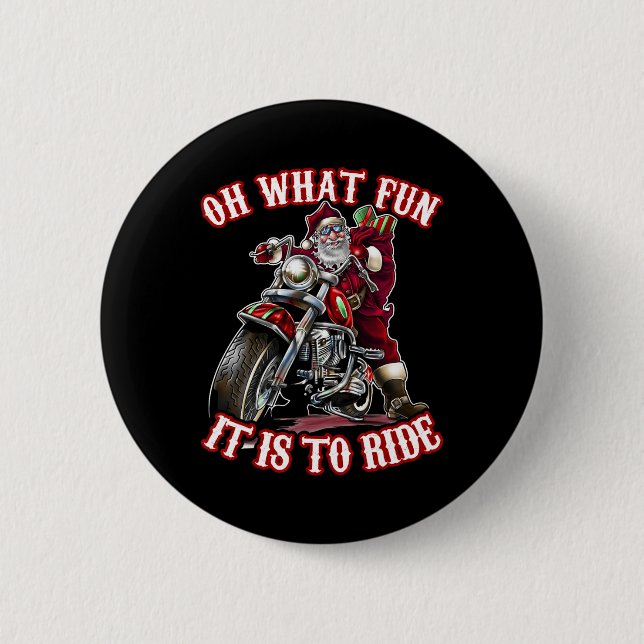 Fun Motorrad Biker Opa Weihnachten Button (Vorderseite)