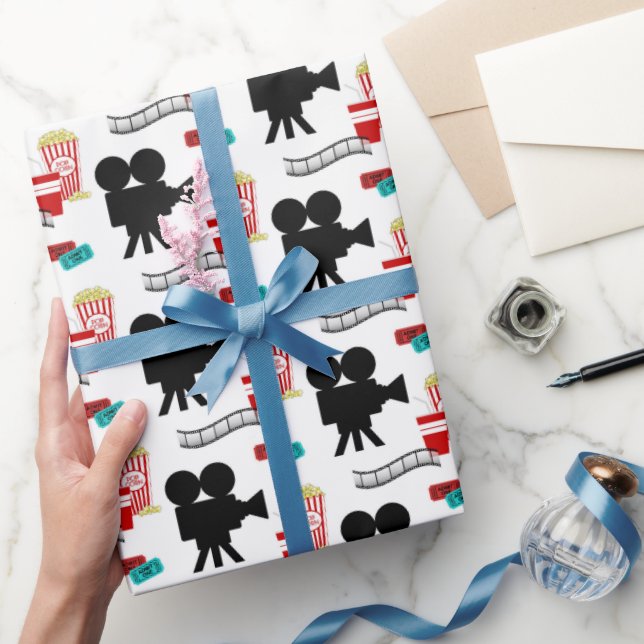 Fun Movie Lovers Party gekachelte Verpackung Geschenkpapier (Schenken)