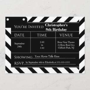Fun Movie Night Anniversaire Invitations
