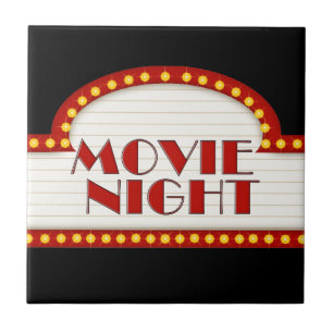Fun Movie Night Wortart Theater Raum Fliesen