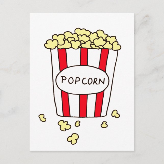 Fun Movie Theater Popcorn in Red White Ecket Postkarte (Vorderseite)