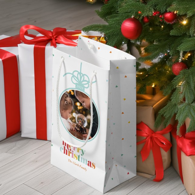 Fun Multicolor Bold Letters Ornament Foto Kleine Geschenktüte (Von Creator hochgeladen)