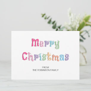 Fun Multicolor Joyeux Noël Carte de vacances