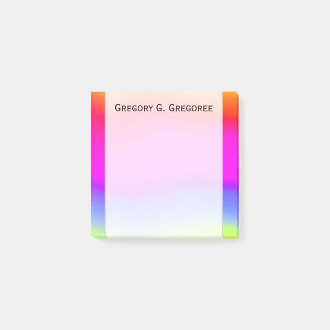 Fun Multicolore-Rainbow-ähnliche Muster; Individue Post-it Klebezettel (Vorderseite)