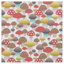 Fun Mushroom Pattern Stoff