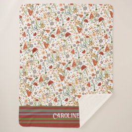 Fun Mushrooms Stripes Custom Inspirivity Sherpadecke