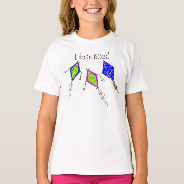 Fun Musical Notes Crescent Moons Kite T-Shirt (Vorderseite)