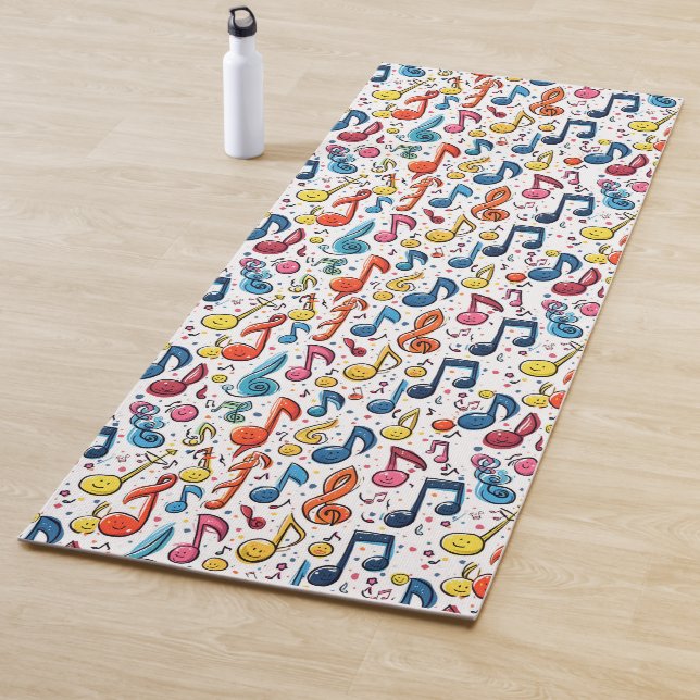 Fun Musical Notes Kawaii Art Design Yogamatte (Beispiel)